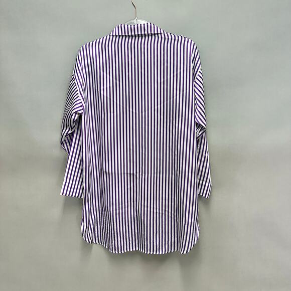 Vintage 90s Victoria's Secret Gold Label Striped satin Sleep Shirt size Small - Picture 12 of 13